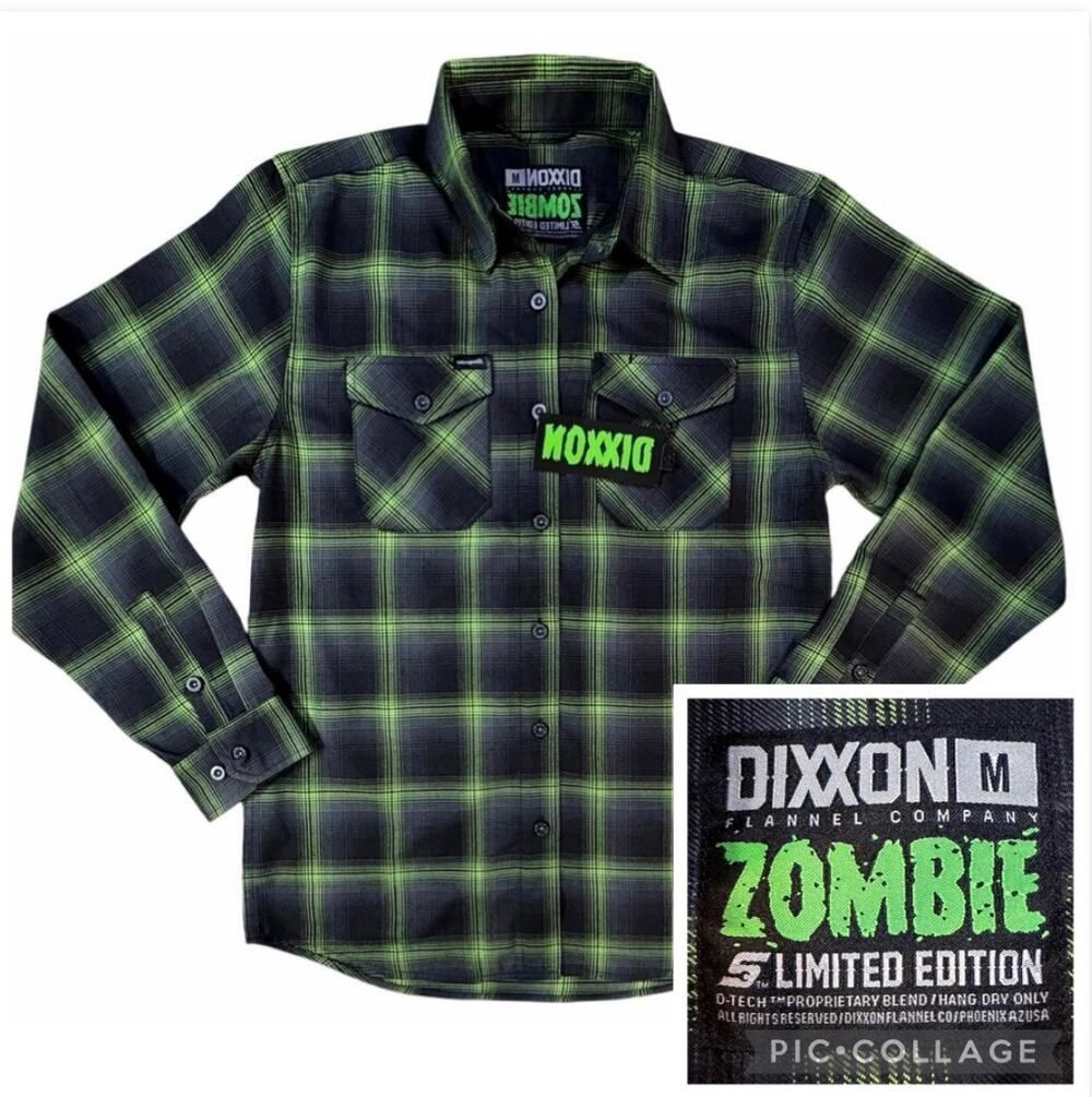 NEW Dixxon-Zombie-Snap-On Flannel Limited Edition Size M Halloween - Grunge RARE